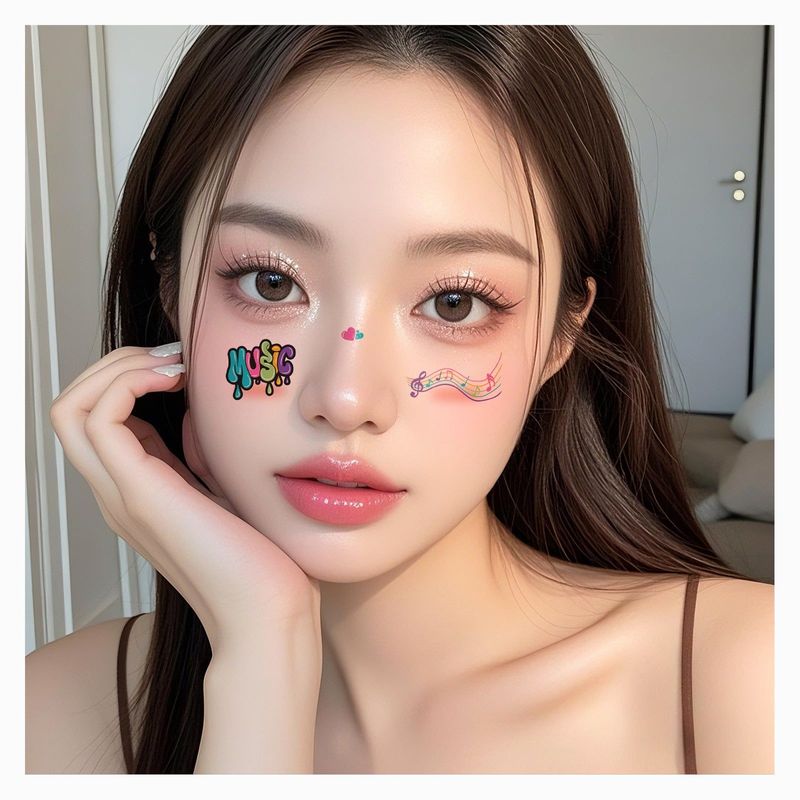 Fashion New Birthday Color Face Tattoo Sticker Advanced Butterfly Concert Novice Sweat Makeup Tattoo Sticker