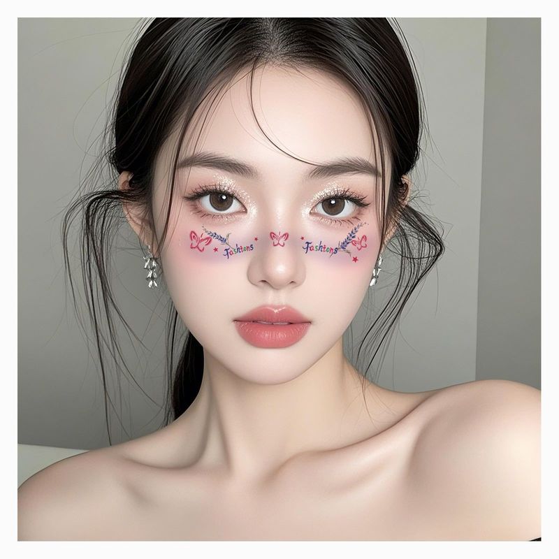 Fashion New Birthday Color Face Tattoo Sticker Advanced Butterfly Concert Novice Sweat Makeup Tattoo Sticker