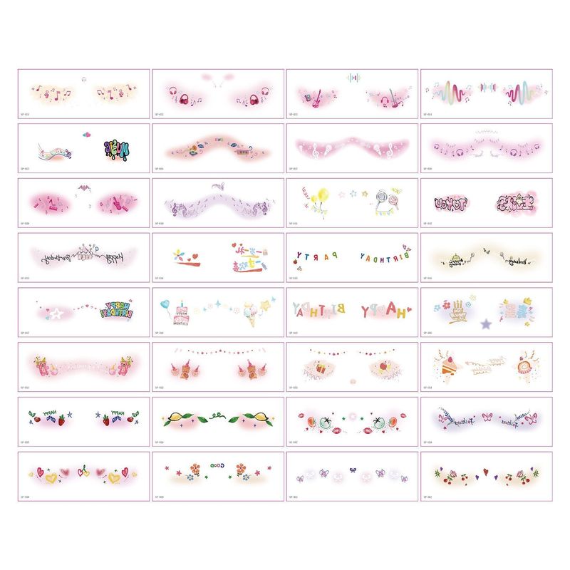 Fashion New Birthday Color Face Tattoo Sticker Advanced Butterfly Concert Novice Sweat Makeup Tattoo Sticker