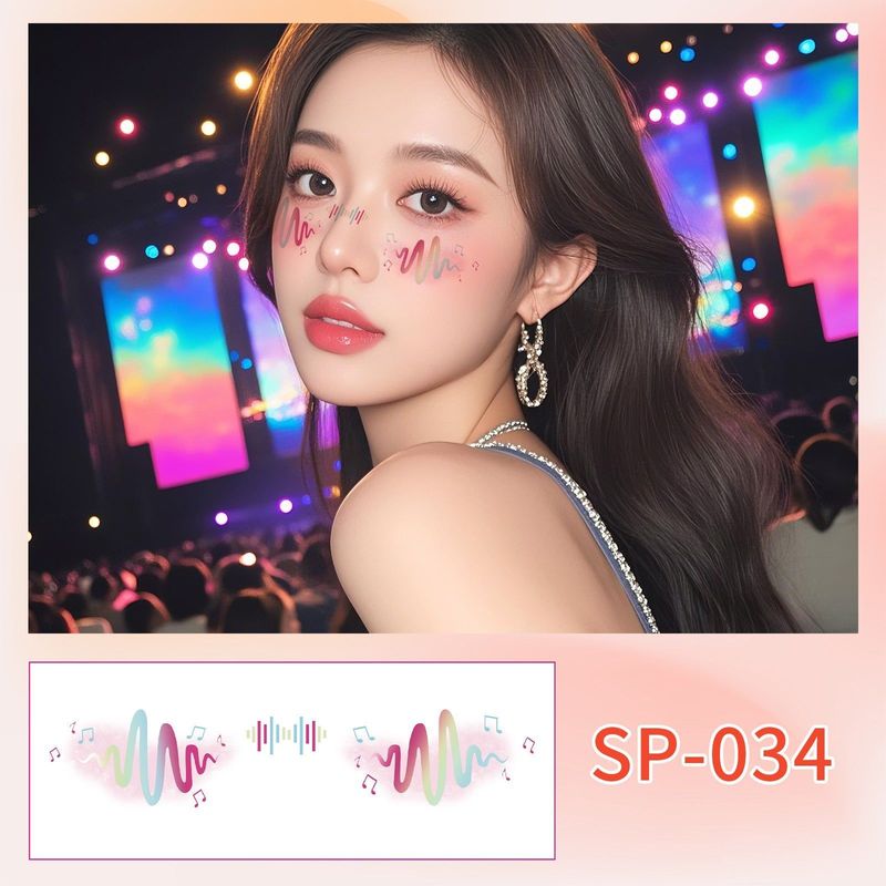 Fashion New Birthday Color Face Tattoo Sticker Advanced Butterfly Concert Novice Sweat Makeup Tattoo Sticker