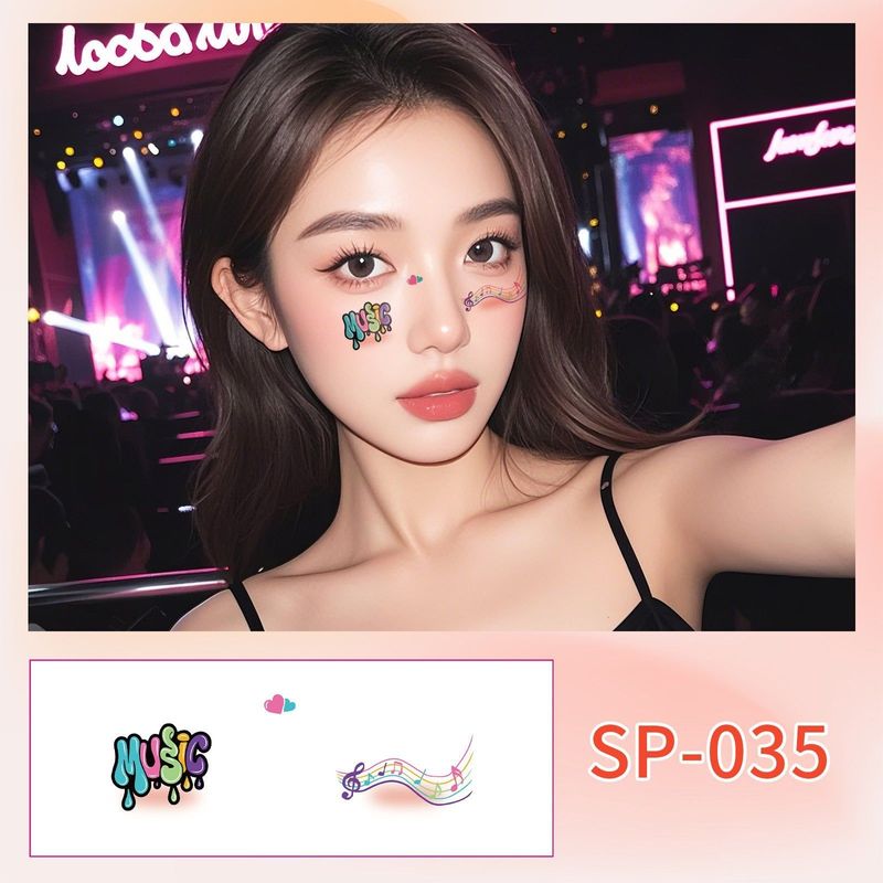 Fashion New Birthday Color Face Tattoo Sticker Advanced Butterfly Concert Novice Sweat Makeup Tattoo Sticker