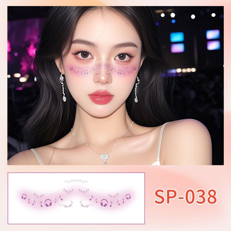 Fashion New Birthday Color Face Tattoo Sticker Advanced Butterfly Concert Novice Sweat Makeup Tattoo Sticker