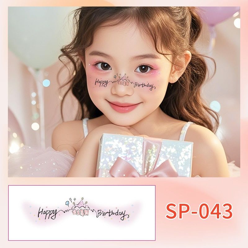 Fashion New Birthday Color Face Tattoo Sticker Advanced Butterfly Concert Novice Sweat Makeup Tattoo Sticker