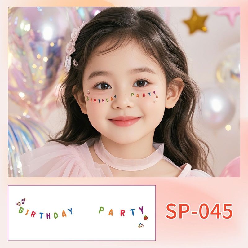 Fashion New Birthday Color Face Tattoo Sticker Advanced Butterfly Concert Novice Sweat Makeup Tattoo Sticker