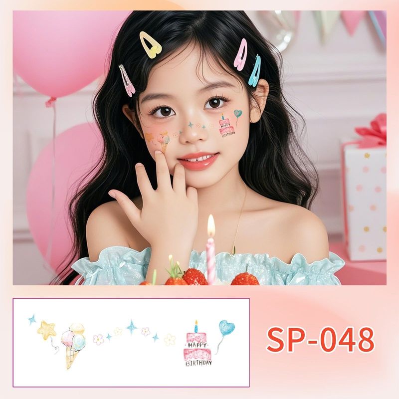 Fashion New Birthday Color Face Tattoo Sticker Advanced Butterfly Concert Novice Sweat Makeup Tattoo Sticker