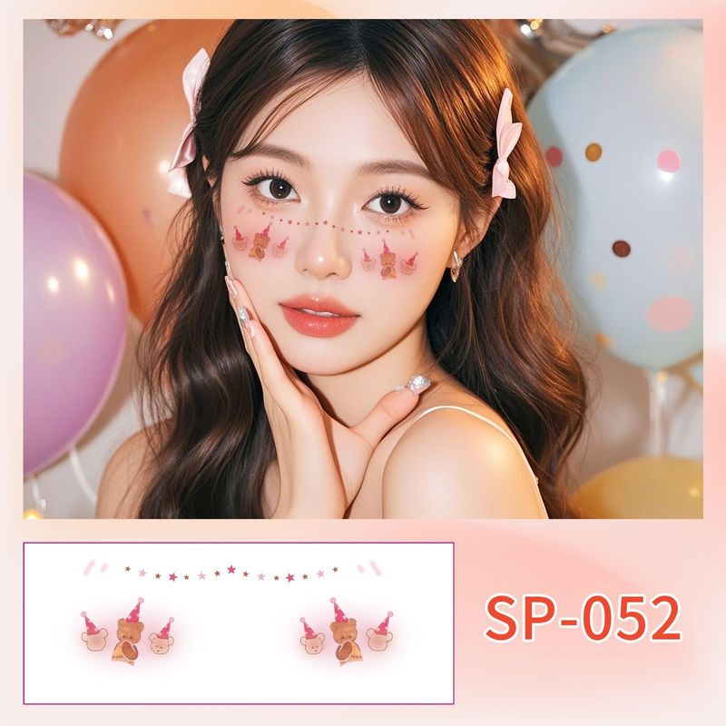 Fashion New Birthday Color Face Tattoo Sticker Advanced Butterfly Concert Novice Sweat Makeup Tattoo Sticker
