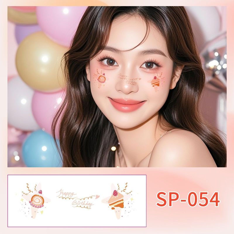 Fashion New Birthday Color Face Tattoo Sticker Advanced Butterfly Concert Novice Sweat Makeup Tattoo Sticker