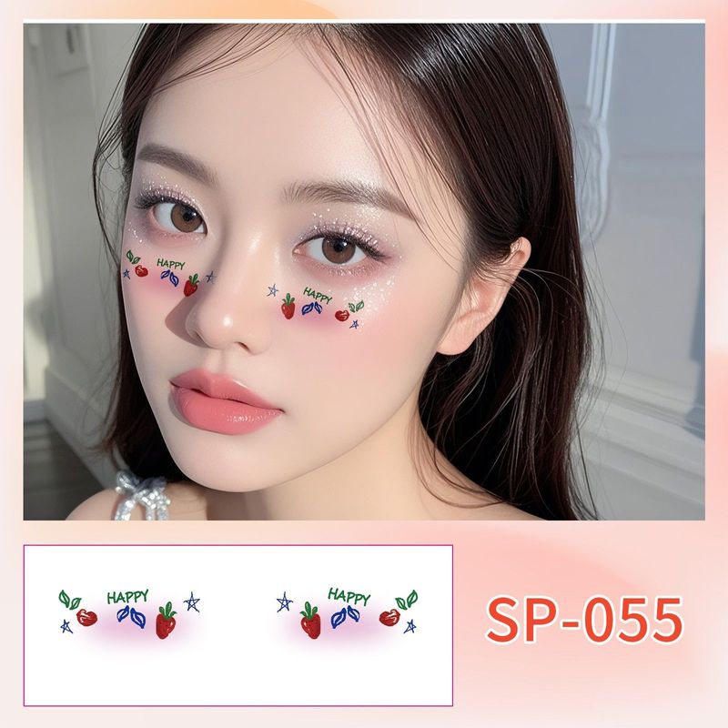 Fashion New Birthday Color Face Tattoo Sticker Advanced Butterfly Concert Novice Sweat Makeup Tattoo Sticker