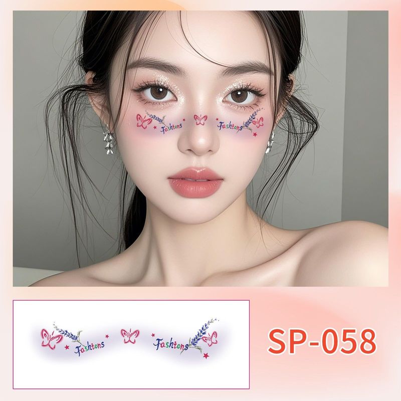 Fashion New Birthday Color Face Tattoo Sticker Advanced Butterfly Concert Novice Sweat Makeup Tattoo Sticker