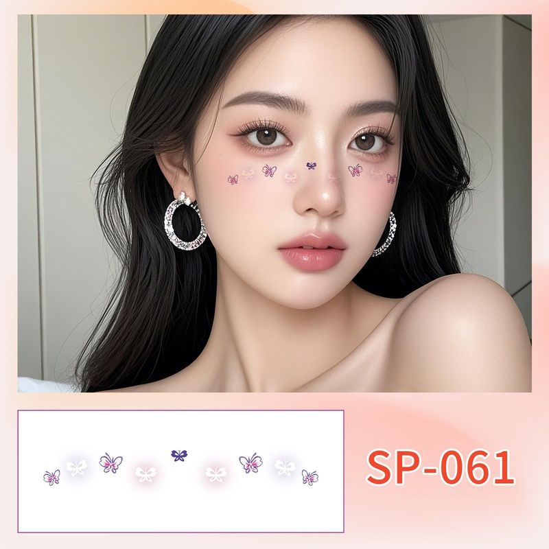 Fashion New Birthday Color Face Tattoo Sticker Advanced Butterfly Concert Novice Sweat Makeup Tattoo Sticker