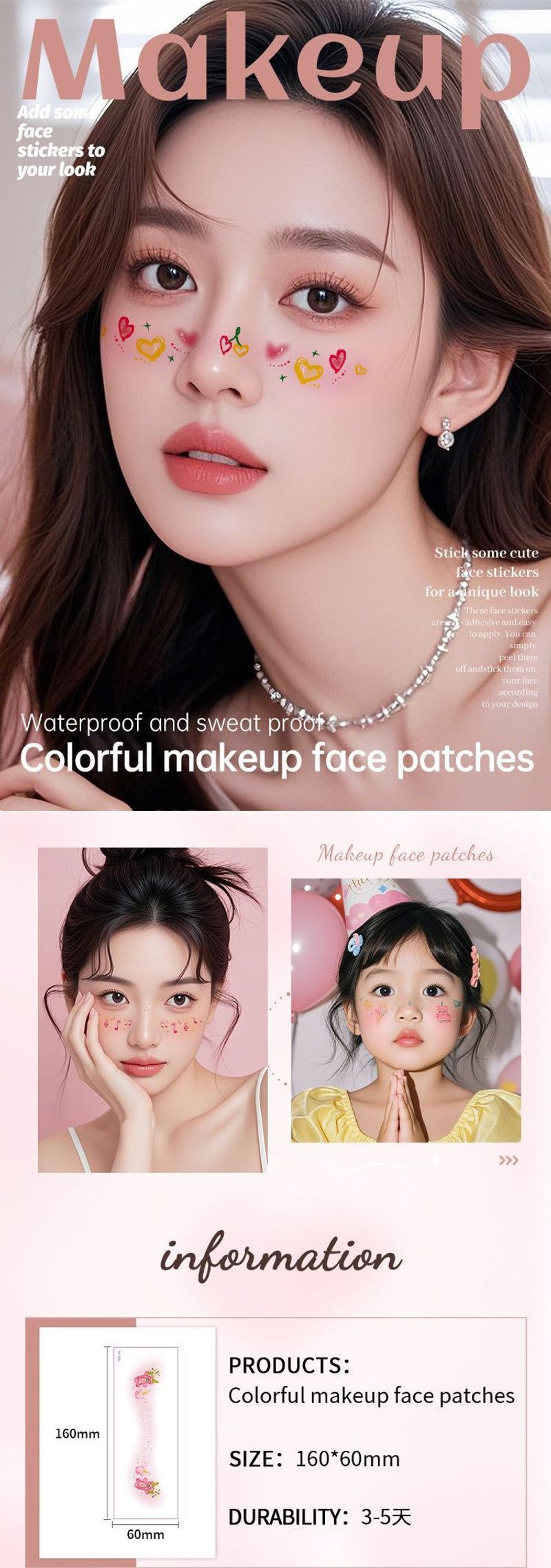 Fashion New Birthday Color Face Tattoo Sticker Advanced Butterfly Concert Novice Sweat Makeup Tattoo Sticker