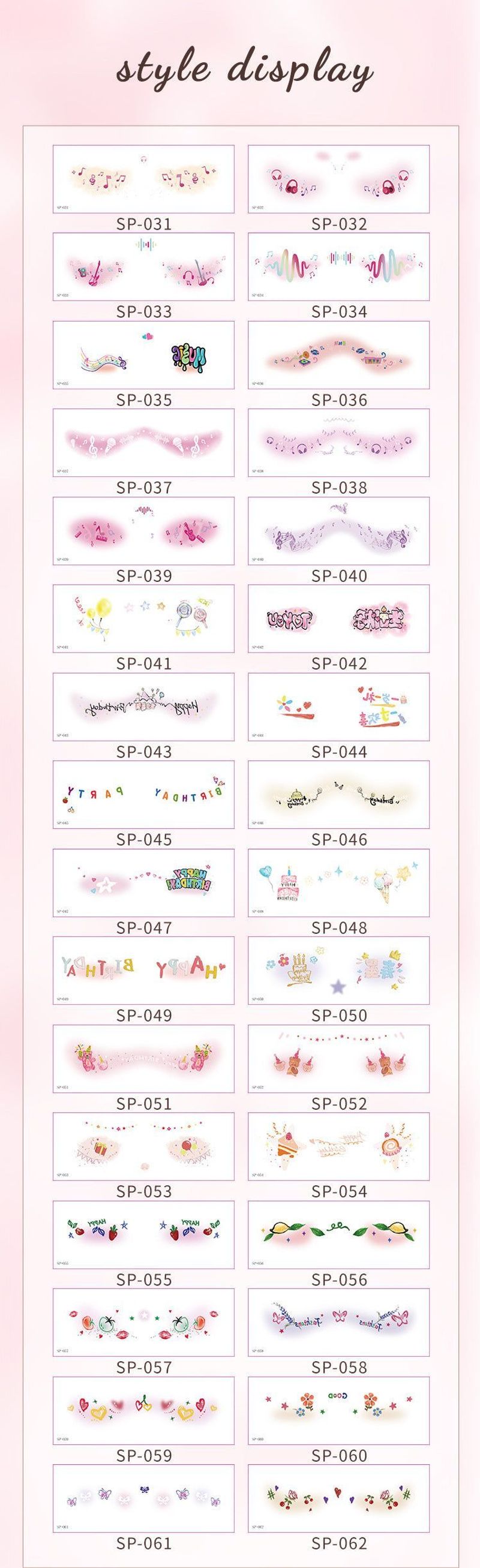 Fashion New Birthday Color Face Tattoo Sticker Advanced Butterfly Concert Novice Sweat Makeup Tattoo Sticker