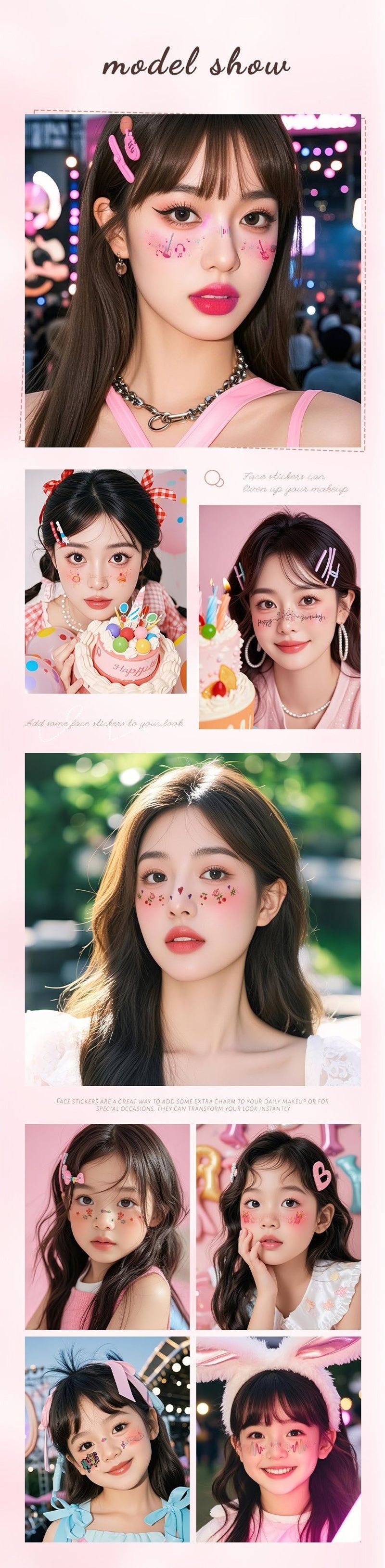 Fashion New Birthday Color Face Tattoo Sticker Advanced Butterfly Concert Novice Sweat Makeup Tattoo Sticker