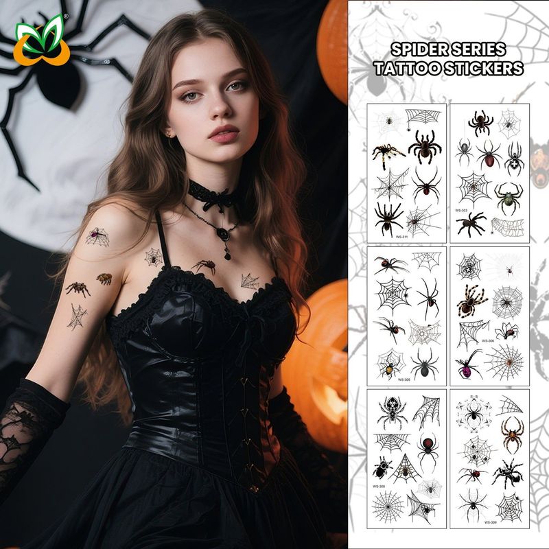 Halloween Spider Series Tattoo Stickers Party Holiday Cartoon Children Temporary Tattoo Sticker