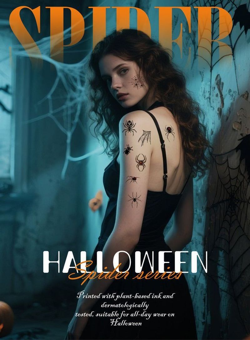 Halloween Spider Series Tattoo Stickers Party Holiday Cartoon Children Temporary Tattoo Sticker