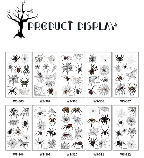Halloween Spider Series Tattoo Stickers Party Holiday Cartoon Children Temporary Tattoo Sticker