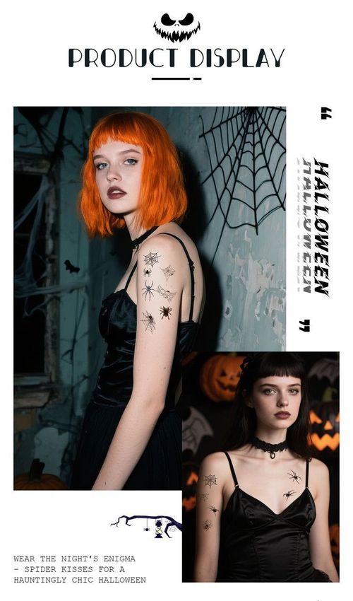 Halloween Spider Series Tattoo Stickers Party Holiday Cartoon Children Temporary Tattoo Sticker