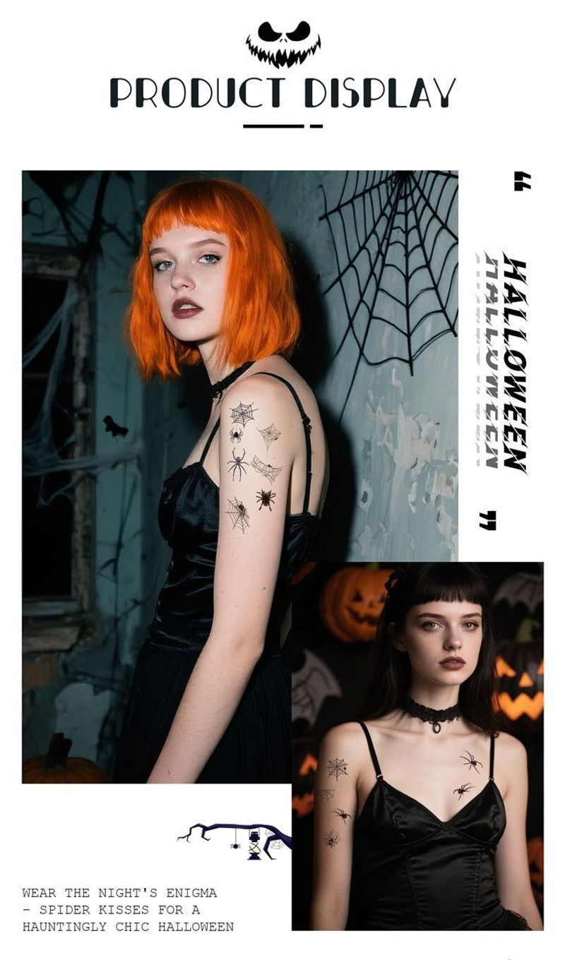 Halloween Spider Series Tattoo Stickers Party Holiday Cartoon Children Temporary Tattoo Sticker