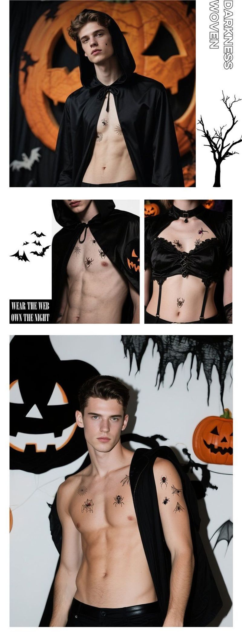 Halloween Spider Series Tattoo Stickers Party Holiday Cartoon Children Temporary Tattoo Sticker