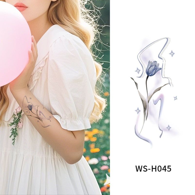 New Flower Tattoo Sticker Waterproof Sweat Summer Decoration Beautiful High-end Simulation Personalized Tattoo Sticker Fashion