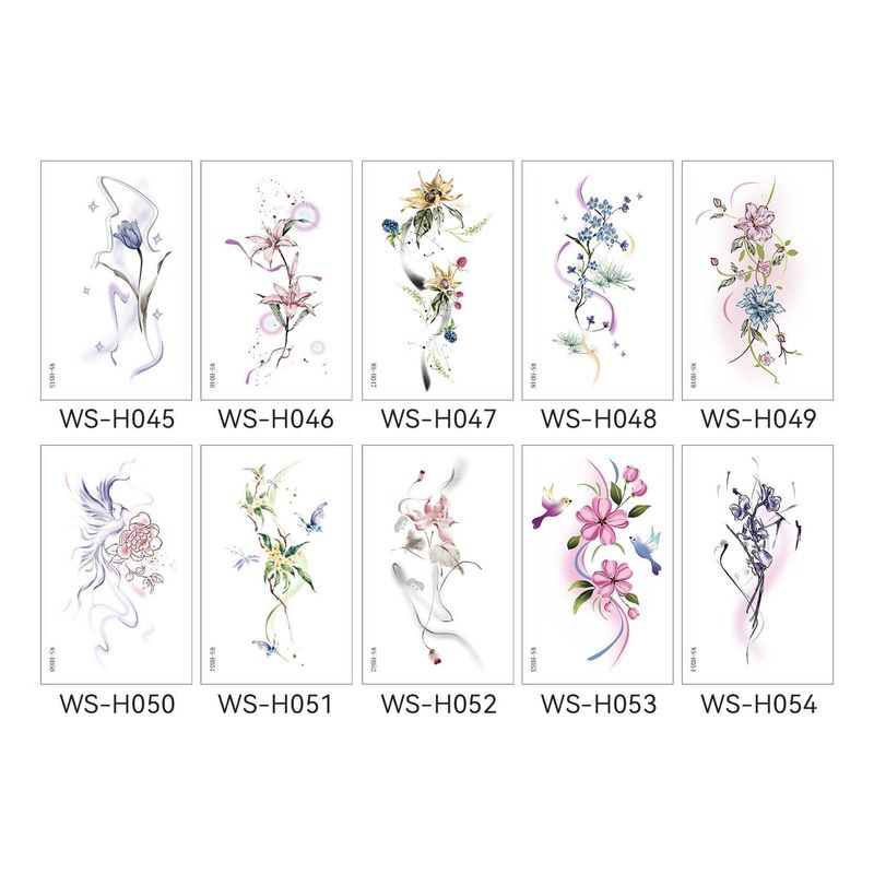 New Flower Tattoo Sticker Waterproof Sweat Summer Decoration Beautiful High-end Simulation Personalized Tattoo Sticker Fashion