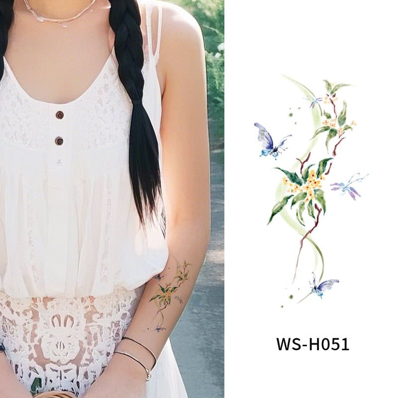 New Flower Tattoo Sticker Waterproof Sweat Summer Decoration Beautiful High-end Simulation Personalized Tattoo Sticker Fashion