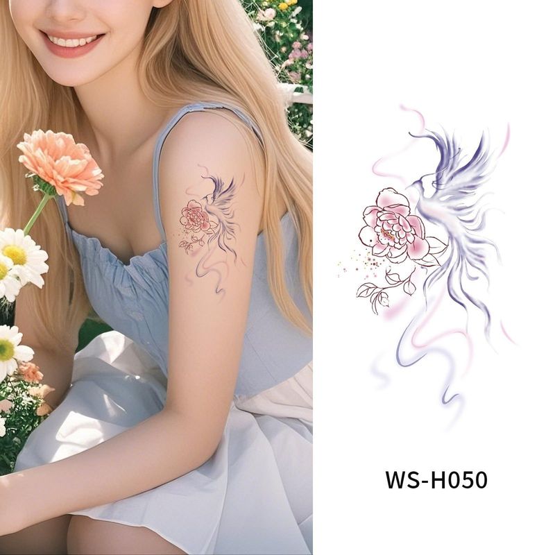 New Flower Tattoo Sticker Waterproof Sweat Summer Decoration Beautiful High-end Simulation Personalized Tattoo Sticker Fashion