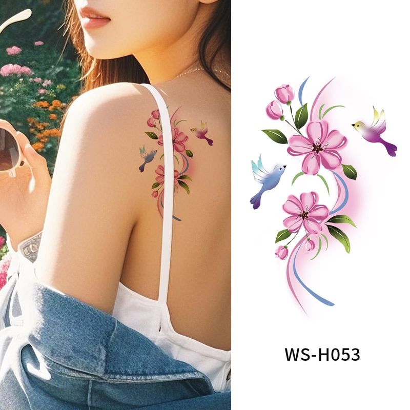New Flower Tattoo Sticker Waterproof Sweat Summer Decoration Beautiful High-end Simulation Personalized Tattoo Sticker Fashion