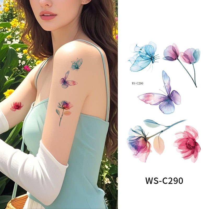 New Flower Tattoo Sticker Waterproof Sweat Summer Decoration Beautiful High-end Simulation Personalized Tattoo Sticker Fashion