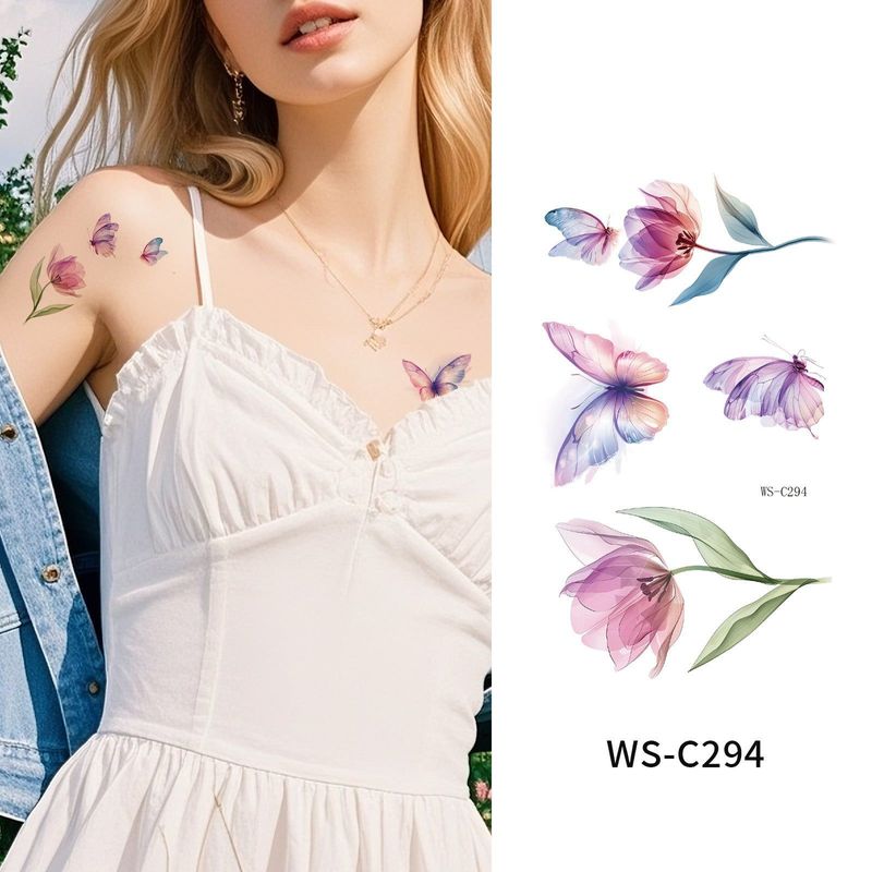 New Flower Tattoo Sticker Waterproof Sweat Summer Decoration Beautiful High-end Simulation Personalized Tattoo Sticker Fashion