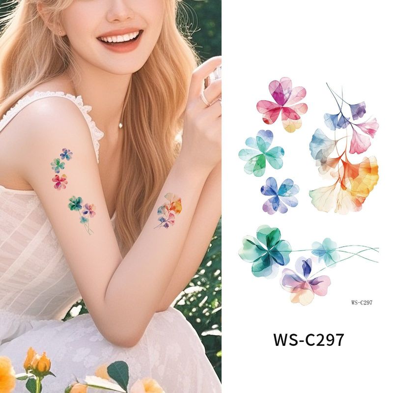 New Flower Tattoo Sticker Waterproof Sweat Summer Decoration Beautiful High-end Simulation Personalized Tattoo Sticker Fashion