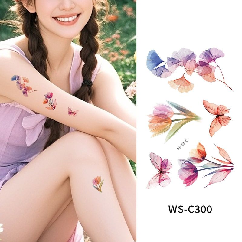New Flower Tattoo Sticker Waterproof Sweat Summer Decoration Beautiful High-end Simulation Personalized Tattoo Sticker Fashion