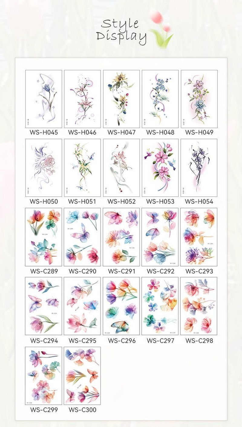New Flower Tattoo Sticker Waterproof Sweat Summer Decoration Beautiful High-end Simulation Personalized Tattoo Sticker Fashion