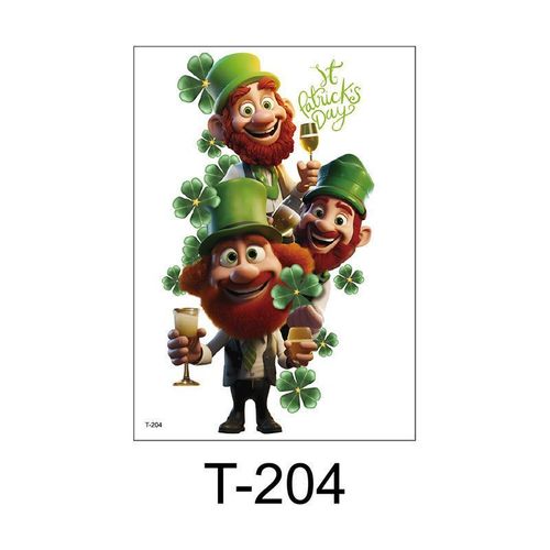 New Irish National Day Tattoo Sticker St Patrick's Day Party Party Disposable Men's And Women's Flower Arm Fashion