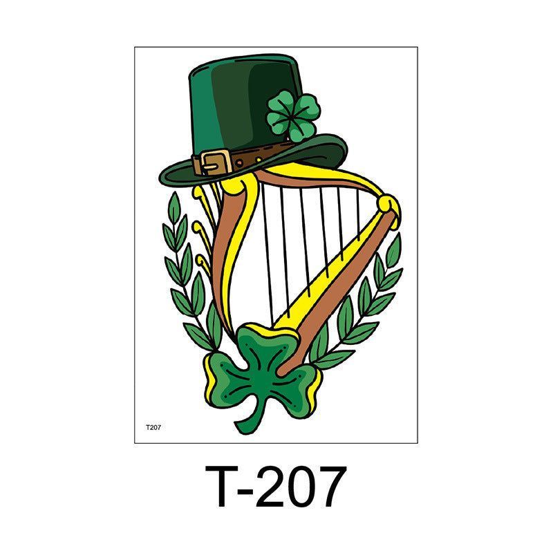 New Irish National Day Tattoo Sticker St Patrick's Day Party Party Disposable Men's And Women's Flower Arm Fashion