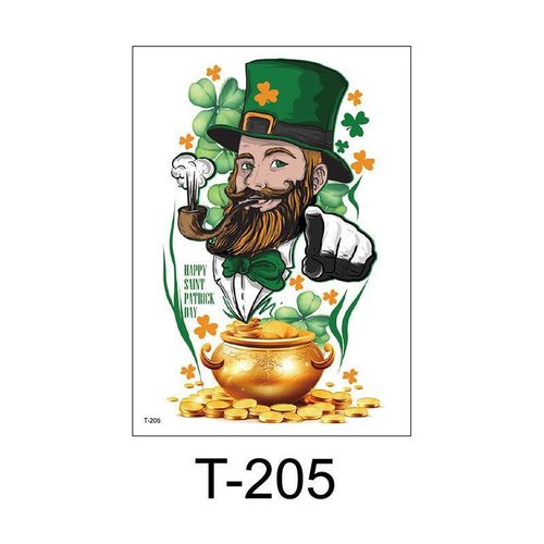 New Irish National Day Tattoo Sticker St Patrick's Day Party Party Disposable Men's And Women's Flower Arm Fashion