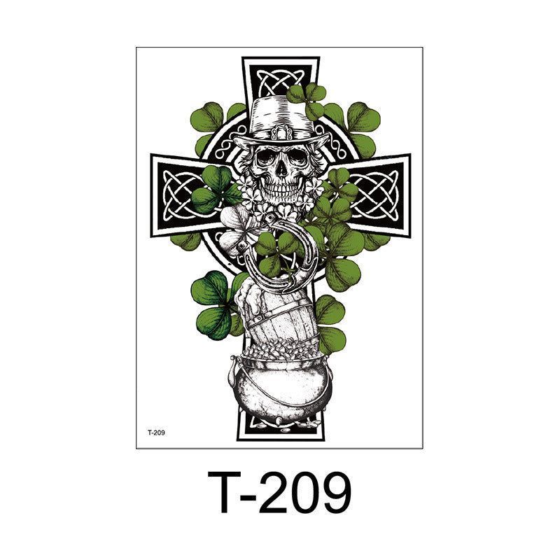 New Irish National Day Tattoo Sticker St Patrick's Day Party Party Disposable Men's And Women's Flower Arm Fashion
