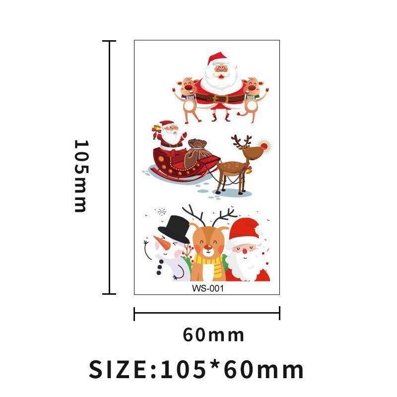 Creative Christmas Candle Tattoo Sticker DIY Candle Water Sticker Gift Box Waterproof Party Temporary Tattoo Sticker