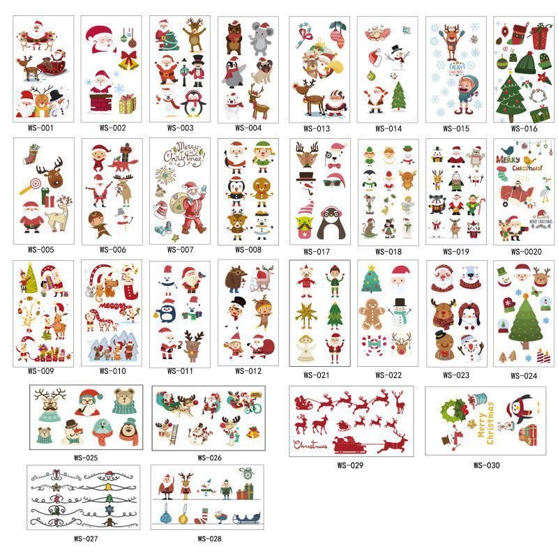 Creative Christmas Candle Tattoo Sticker DIY Candle Water Sticker Gift Box Waterproof Party Temporary Tattoo Sticker