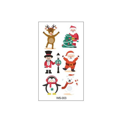 Creative Christmas Candle Tattoo Sticker DIY Candle Water Sticker Gift Box Waterproof Party Temporary Tattoo Sticker