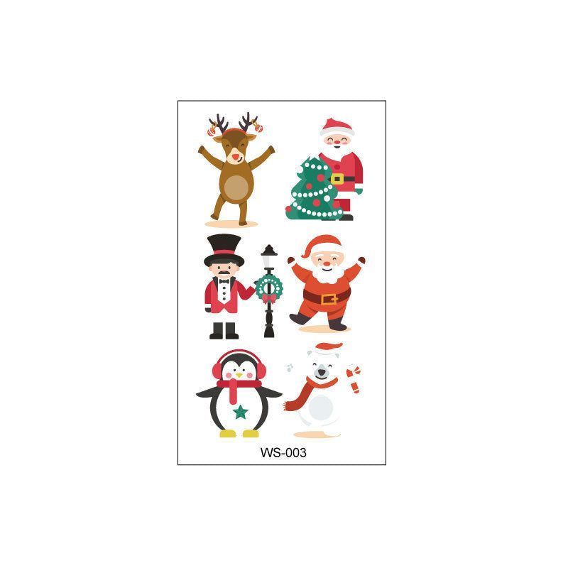 Creative Christmas Candle Tattoo Sticker DIY Candle Water Sticker Gift Box Waterproof Party Temporary Tattoo Sticker