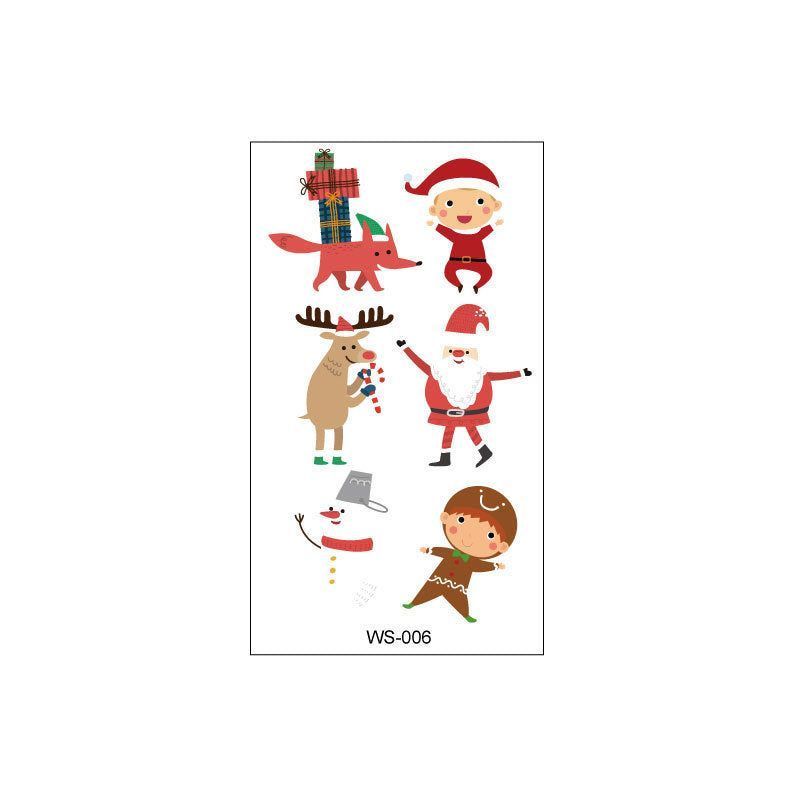 Creative Christmas Candle Tattoo Sticker DIY Candle Water Sticker Gift Box Waterproof Party Temporary Tattoo Sticker