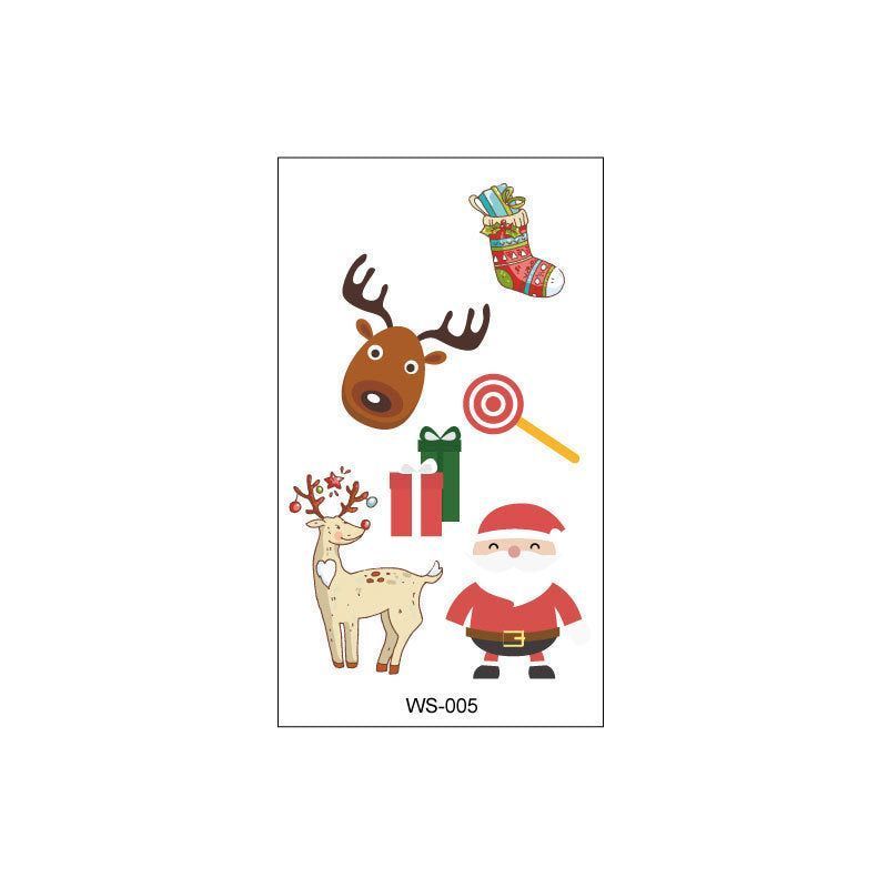 Creative Christmas Candle Tattoo Sticker DIY Candle Water Sticker Gift Box Waterproof Party Temporary Tattoo Sticker