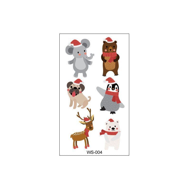 Creative Christmas Candle Tattoo Sticker DIY Candle Water Sticker Gift Box Waterproof Party Temporary Tattoo Sticker