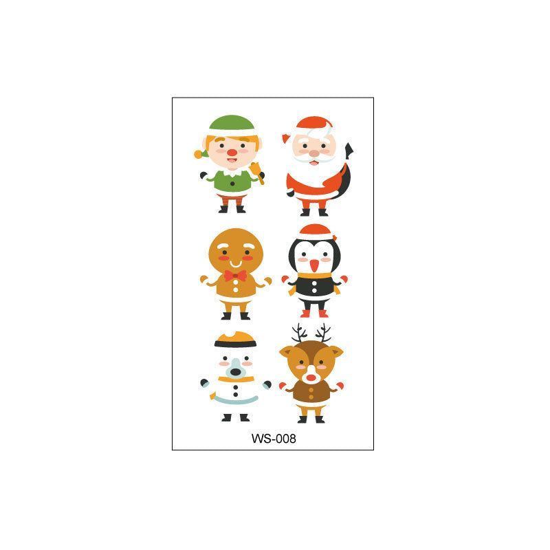 Creative Christmas Candle Tattoo Sticker DIY Candle Water Sticker Gift Box Waterproof Party Temporary Tattoo Sticker