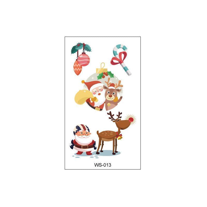 Creative Christmas Candle Tattoo Sticker DIY Candle Water Sticker Gift Box Waterproof Party Temporary Tattoo Sticker