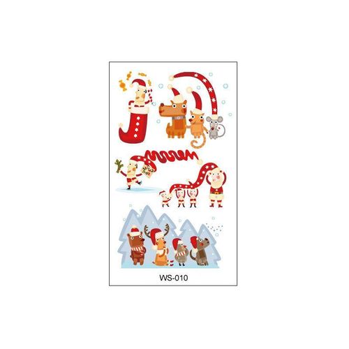 Creative Christmas Candle Tattoo Sticker DIY Candle Water Sticker Gift Box Waterproof Party Temporary Tattoo Sticker