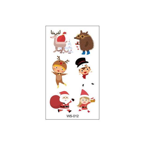 Creative Christmas Candle Tattoo Sticker DIY Candle Water Sticker Gift Box Waterproof Party Temporary Tattoo Sticker