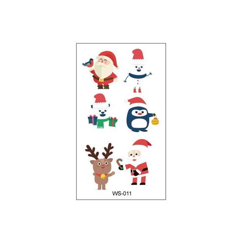 Creative Christmas Candle Tattoo Sticker DIY Candle Water Sticker Gift Box Waterproof Party Temporary Tattoo Sticker