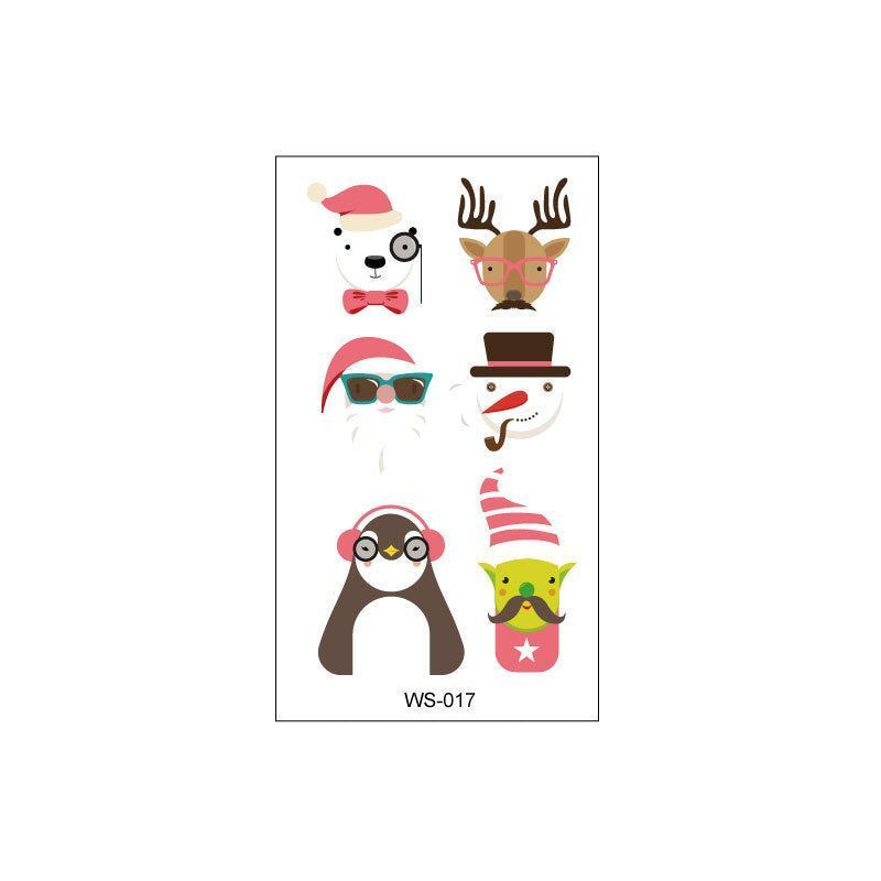 Creative Christmas Candle Tattoo Sticker DIY Candle Water Sticker Gift Box Waterproof Party Temporary Tattoo Sticker